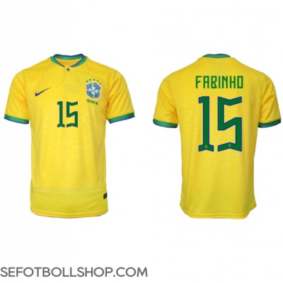 Billiga Brasilien Fabinho #15 Hemma fotbollskläder VM 2022 Kortärmad